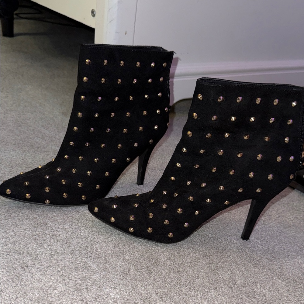Studded Black Ankle Boots